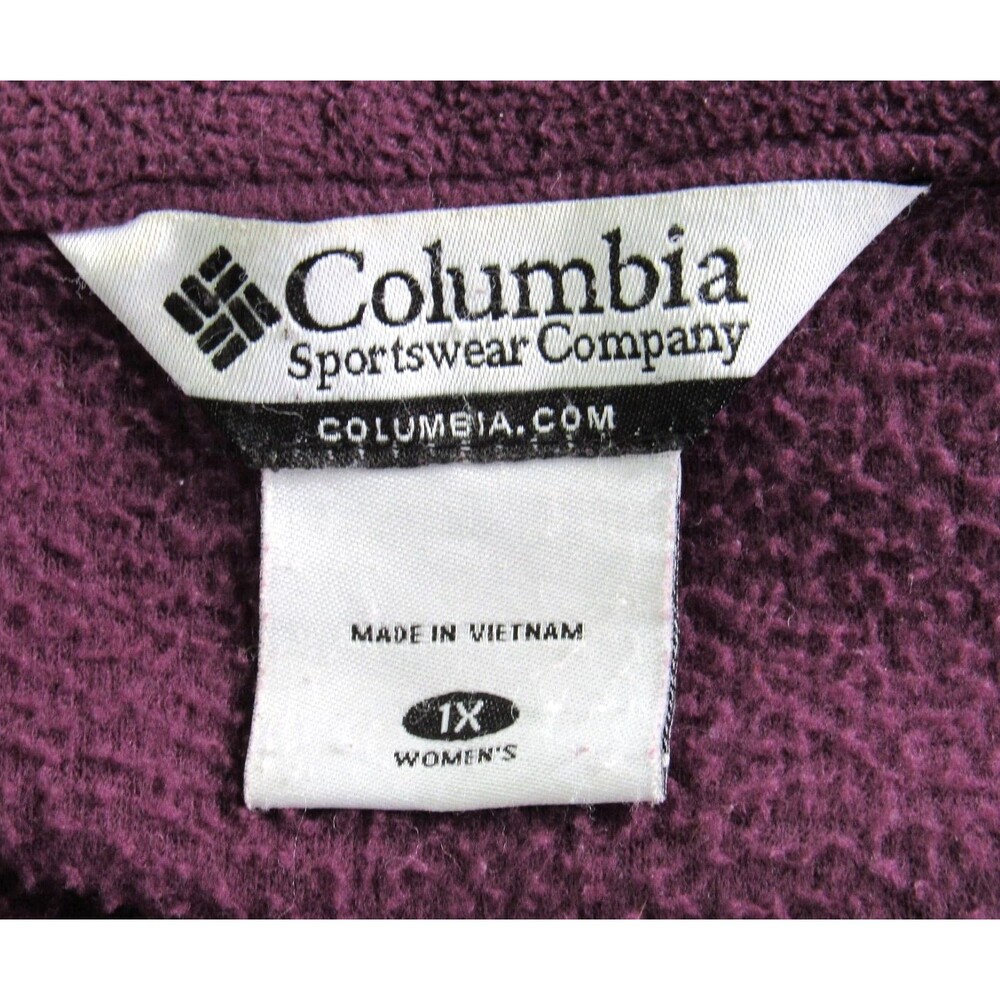 Columbia Women's Size 1X Full Zip Fleece Jacket Purple Toggle Hem Zip Pockets - Picture 2 of 9